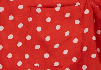 COMME des GARCONS Cupro Dot Print Shirt Red/White Size S