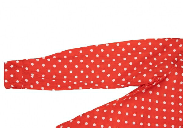 COMME des GARCONS Cupro Dot Print Shirt Red/White Size S