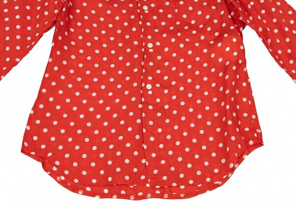 COMME des GARCONS Cupro Dot Print Shirt Red/White Size S