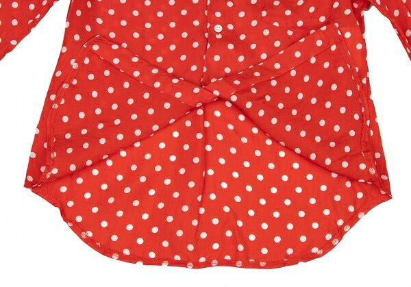 COMME des GARCONS Cupro Dot Print Shirt Red/White Size S