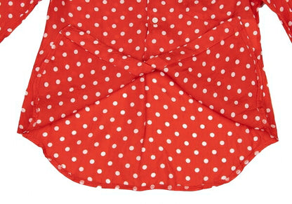 COMME des GARCONS Cupro Dot Print Shirt Red/White Size S