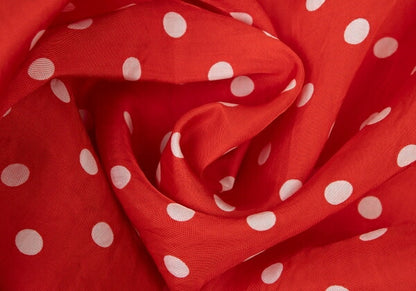 COMME des GARCONS Cupro Dot Print Shirt Red/White Size S