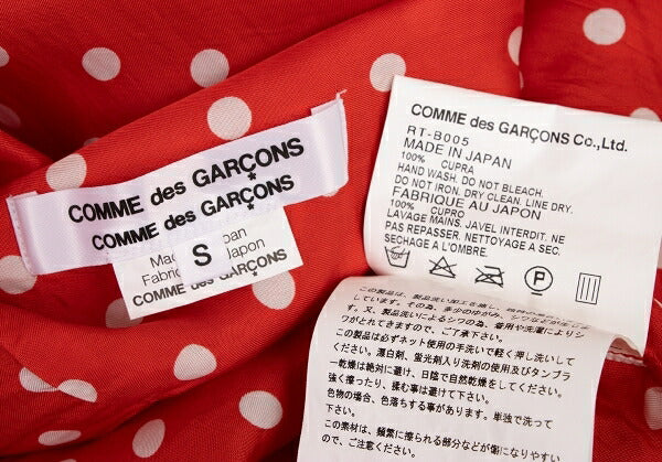 COMME des GARCONS Cupro Dot Print Shirt Red/White Size S