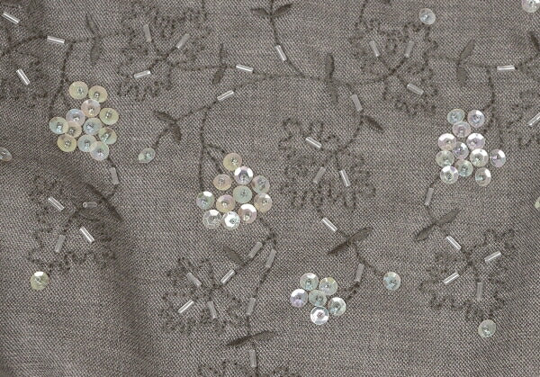 YOSHIE INABA Beaded Sleeveless Dress Gray Size 9