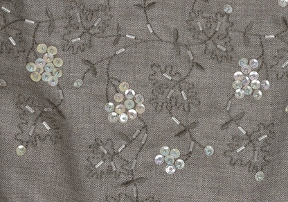 YOSHIE INABA Beaded Sleeveless Dress Gray Size 9