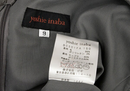 YOSHIE INABA Beaded Sleeveless Dress Gray Size 9