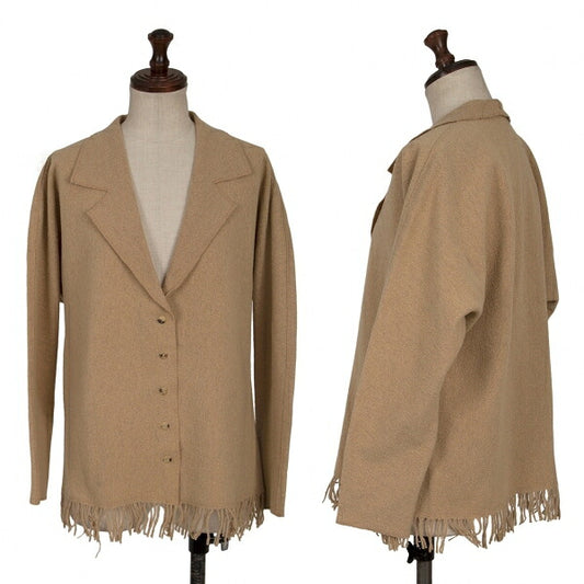 YOSHIE INABA Wool Fringe Hem Jacket Beige Size M