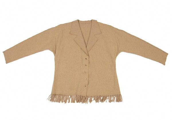 YOSHIE INABA Wool Fringe Hem Jacket Beige Size M