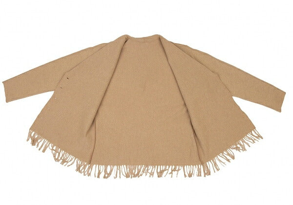 YOSHIE INABA Wool Fringe Hem Jacket Beige Size M
