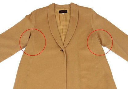 YOSHIE INABA Shaggy Wool Shawl Collar Coat Beige Size 9