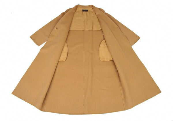 YOSHIE INABA Shaggy Wool Shawl Collar Coat Beige Size 9
