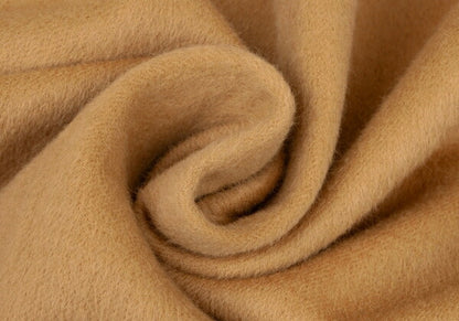 YOSHIE INABA Shaggy Wool Shawl Collar Coat Beige Size 9