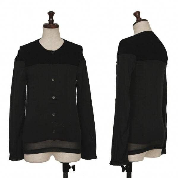 COMME des GARCONS Chiffon Layered Cardigan Black Size SS