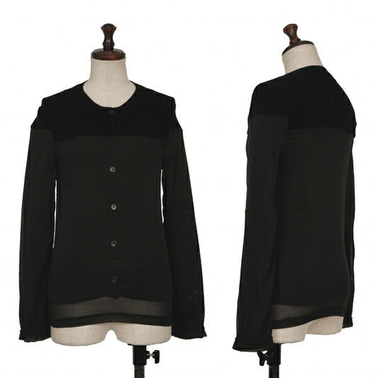 COMME des GARCONS Chiffon Layered Cardigan Black Size SS