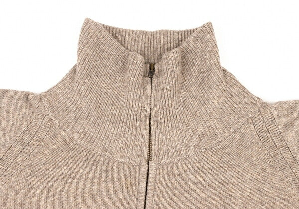 ISSEY MIYAKEMEN Wool Poly High Neck Half Knit Mocha Size M