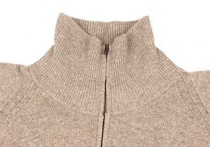 ISSEY MIYAKEMEN Wool Poly High Neck Half Knit Mocha Size M