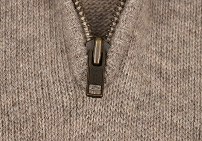 ISSEY MIYAKEMEN Wool Poly High Neck Half Knit Mocha Size M
