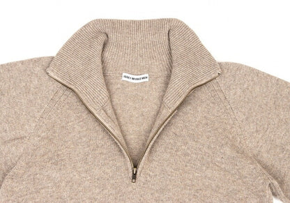 ISSEY MIYAKEMEN Wool Poly High Neck Half Knit Mocha Size M
