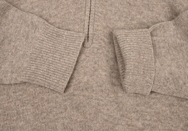 ISSEY MIYAKEMEN Wool Poly High Neck Half Knit Mocha Size M
