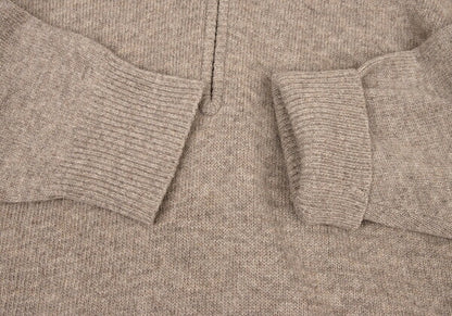 ISSEY MIYAKEMEN Wool Poly High Neck Half Knit Mocha Size M