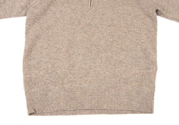 ISSEY MIYAKEMEN Wool Poly High Neck Half Knit Mocha Size M