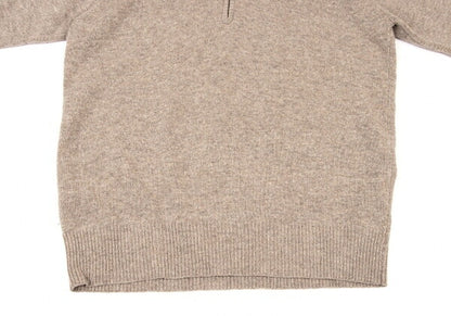 ISSEY MIYAKEMEN Wool Poly High Neck Half Knit Mocha Size M