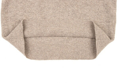 ISSEY MIYAKEMEN Wool Poly High Neck Half Knit Mocha Size M