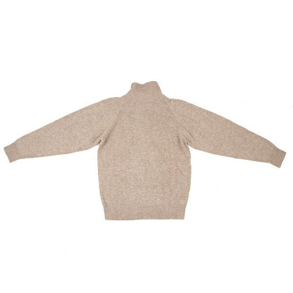 ISSEY MIYAKEMEN Wool Poly High Neck Half Knit Mocha Size M