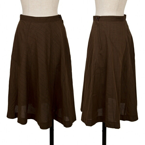 tricot COMME des GARCONS Wool Stripe Skirt Brown Size M