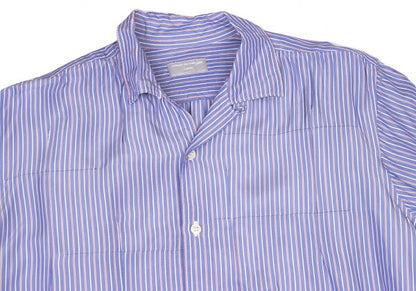 COMME des GARCONS HOMME Rayon Stripe Tuck Shirt Blue Size M