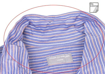 COMME des GARCONS HOMME Rayon Stripe Tuck Shirt Blue Size M
