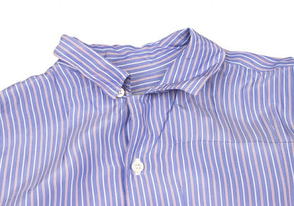 COMME des GARCONS HOMME Rayon Stripe Tuck Shirt Blue Size M