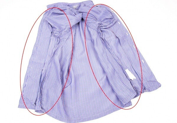 COMME des GARCONS HOMME Rayon Stripe Tuck Shirt Blue Size M