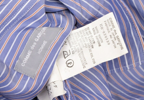 COMME des GARCONS HOMME Rayon Stripe Tuck Shirt Blue Size M