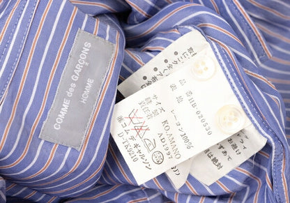 COMME des GARCONS HOMME Rayon Stripe Tuck Shirt Blue Size M
