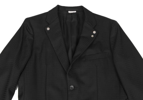 CDG Homme Deux Wool Houndstooth Snap Jacket Black Size S