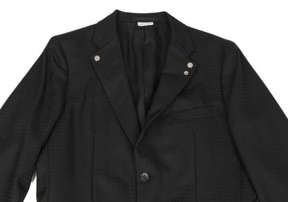 CDG Homme Deux Wool Houndstooth Snap Jacket Black Size S
