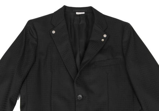 CDG Homme Deux Wool Houndstooth Snap Jacket Black Size S