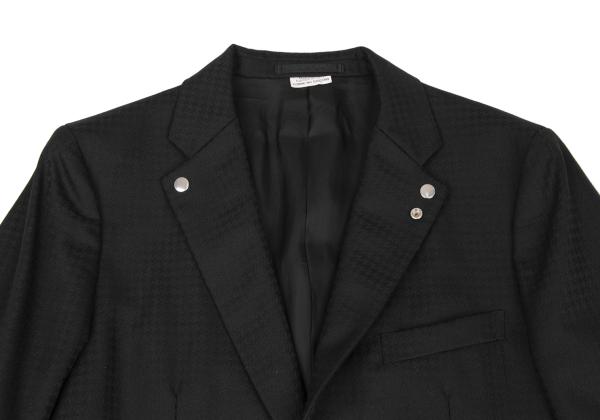 CDG Homme Deux Wool Houndstooth Snap Jacket Black Size S