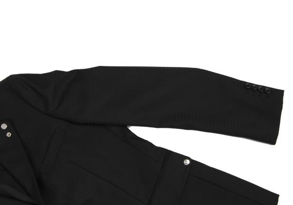 CDG Homme Deux Wool Houndstooth Snap Jacket Black Size S