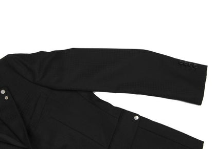 CDG Homme Deux Wool Houndstooth Snap Jacket Black Size S