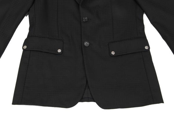 CDG Homme Deux Wool Houndstooth Snap Jacket Black Size S