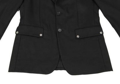 CDG Homme Deux Wool Houndstooth Snap Jacket Black Size S