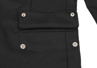 CDG Homme Deux Wool Houndstooth Snap Jacket Black Size S