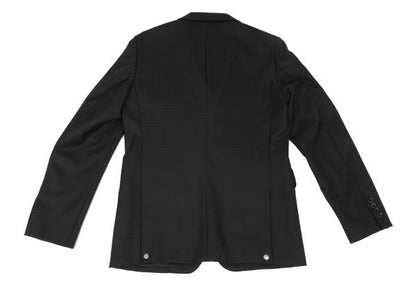 CDG Homme Deux Wool Houndstooth Snap Jacket Black Size S