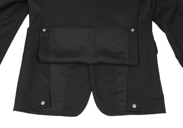 CDG Homme Deux Wool Houndstooth Snap Jacket Black Size S