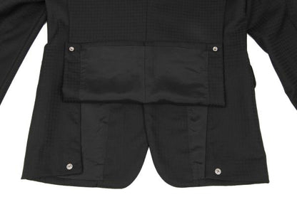 CDG Homme Deux Wool Houndstooth Snap Jacket Black Size S