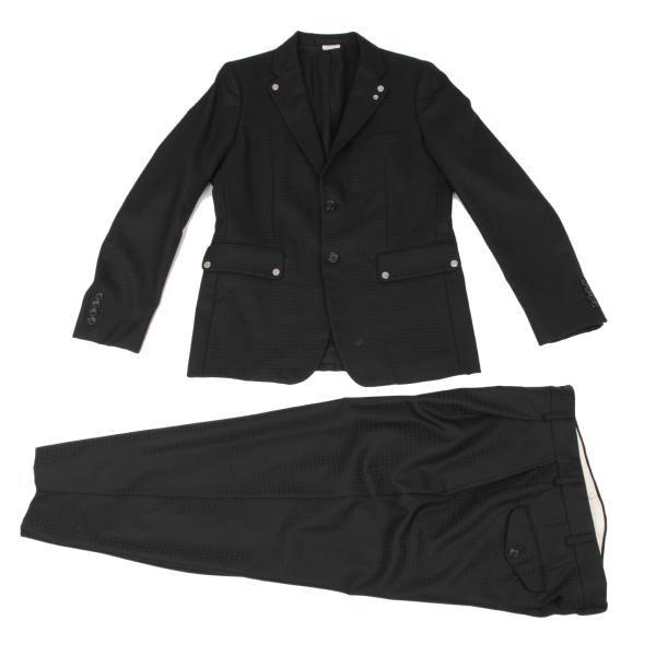 CDG Homme Deux Wool Houndstooth Snap Jacket Black Size S