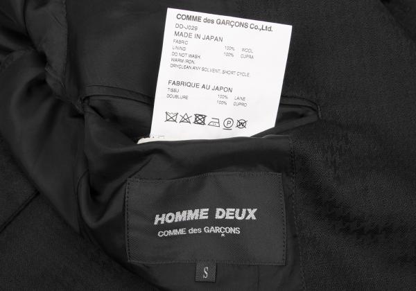 CDG Homme Deux Wool Houndstooth Snap Jacket Black Size S