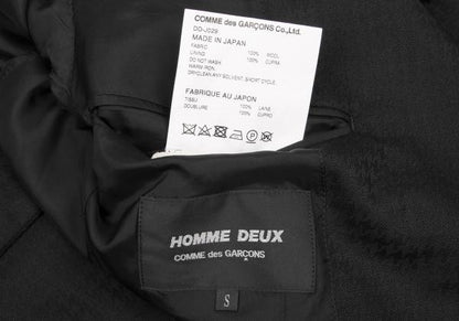 CDG Homme Deux Wool Houndstooth Snap Jacket Black Size S